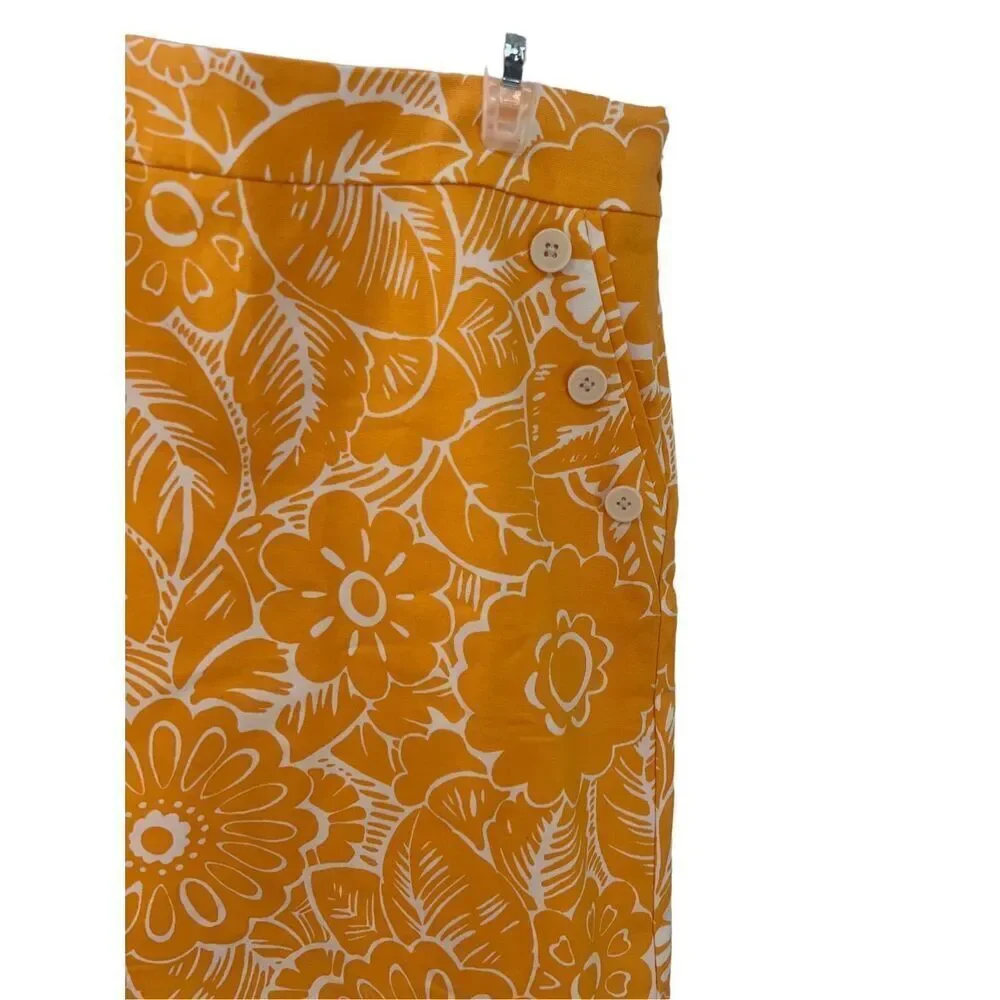 Talbots yellow and white floral skirt fully lined